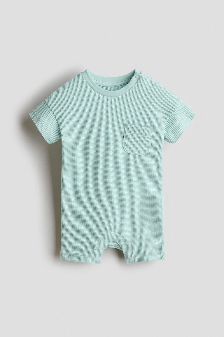 Waffled cotton romper suit Image 1 of 2