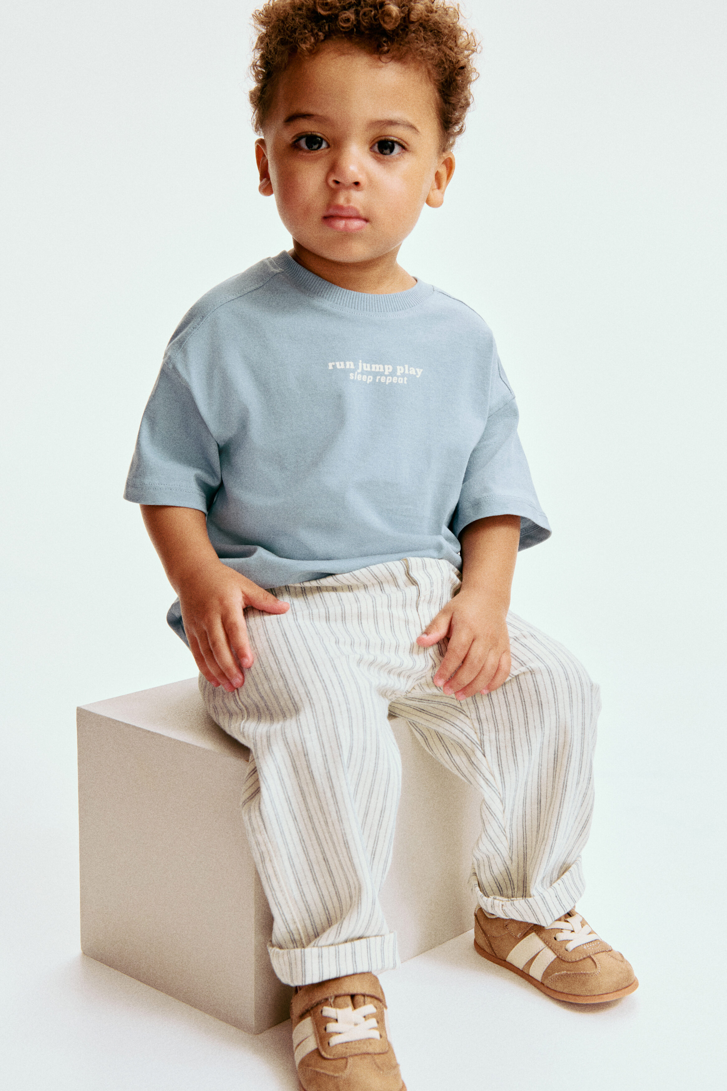 Linen-blend trousers