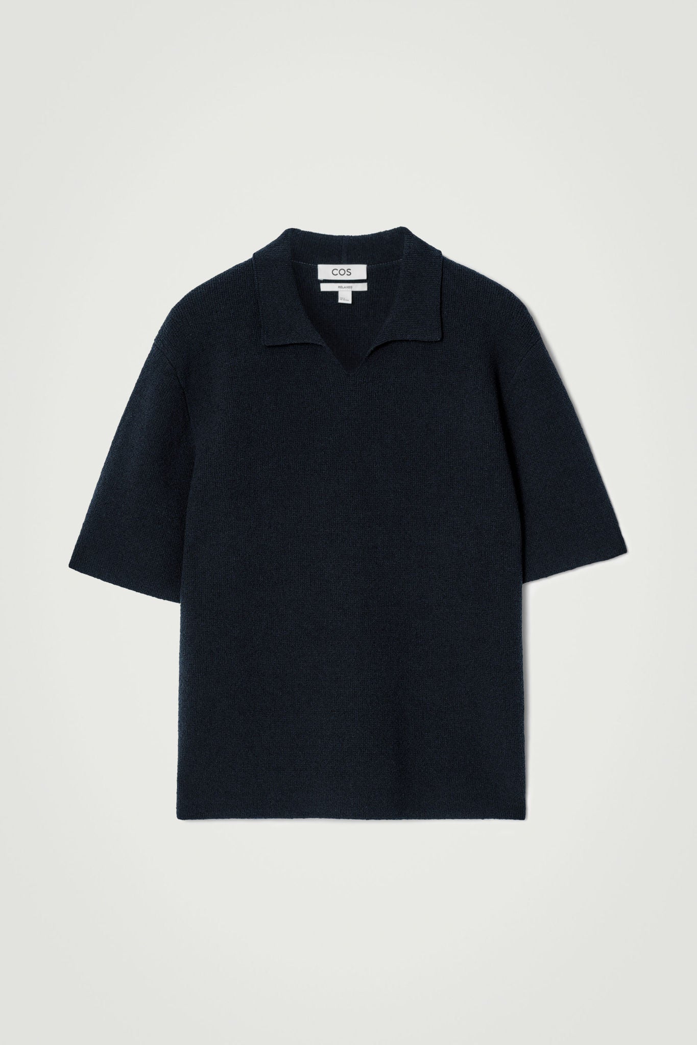 ★COOR★ Open collar cotton polo shirt black CMN3KT01K-BLK 16_04f382d1-ee60-411f-84c8-