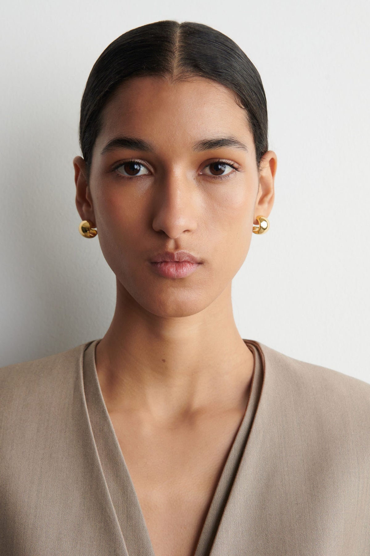 COLLARLESS TAILORED COAT — Mole dusty light