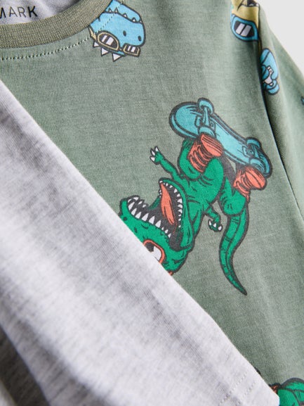 2pk Dinosaur Graphic Short Pyjamas