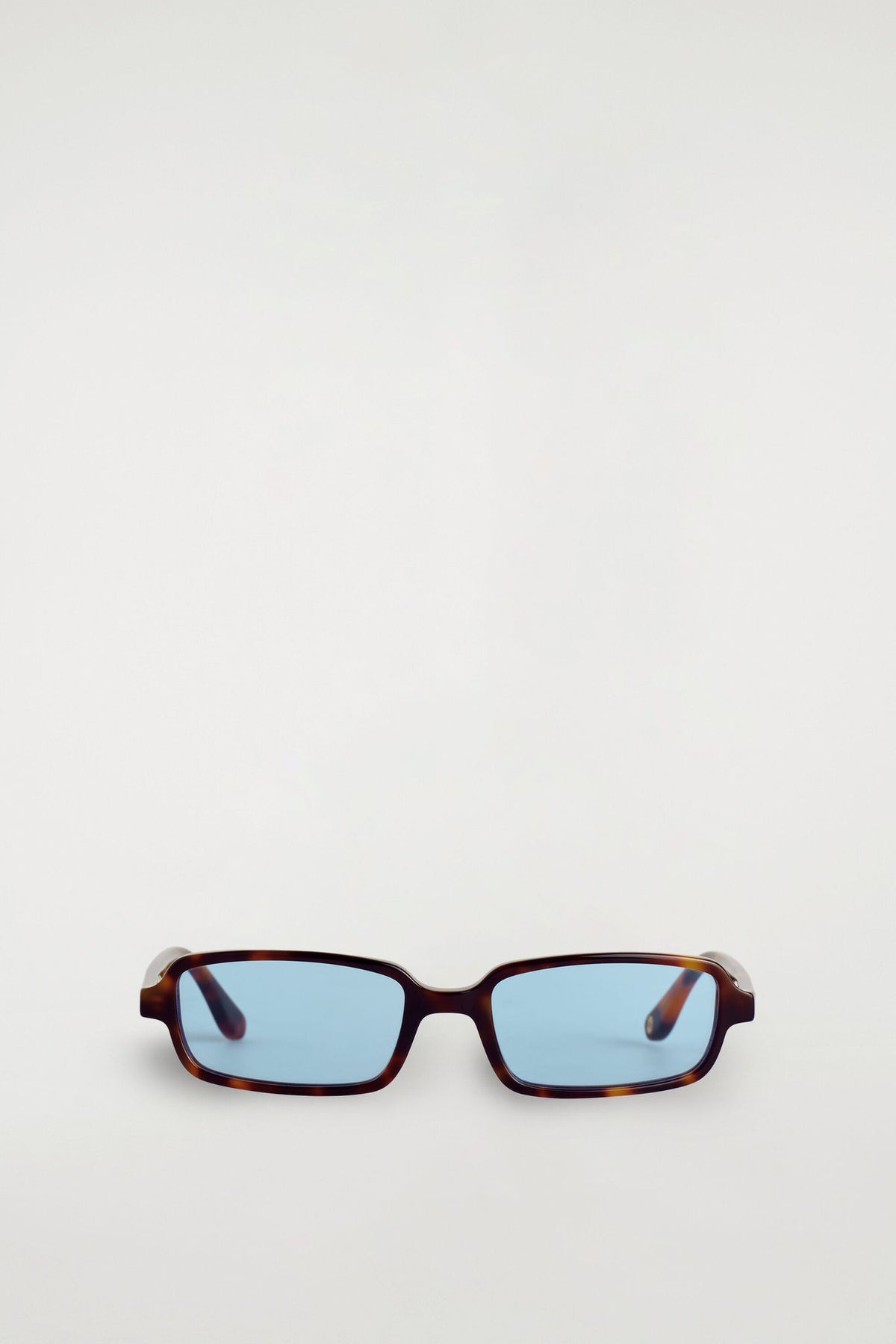 SLIM RECTANGULAR SUNGLASSES — Brown medium dusty
