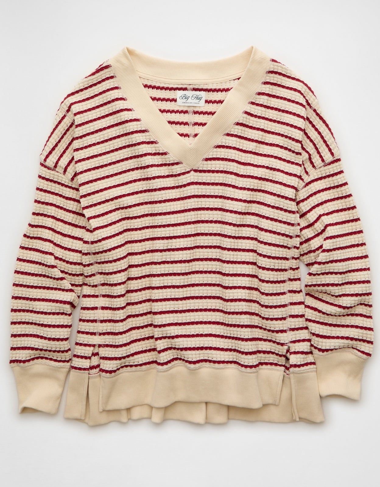 AE Big Hug V-Neck Waffle Sweatshirt