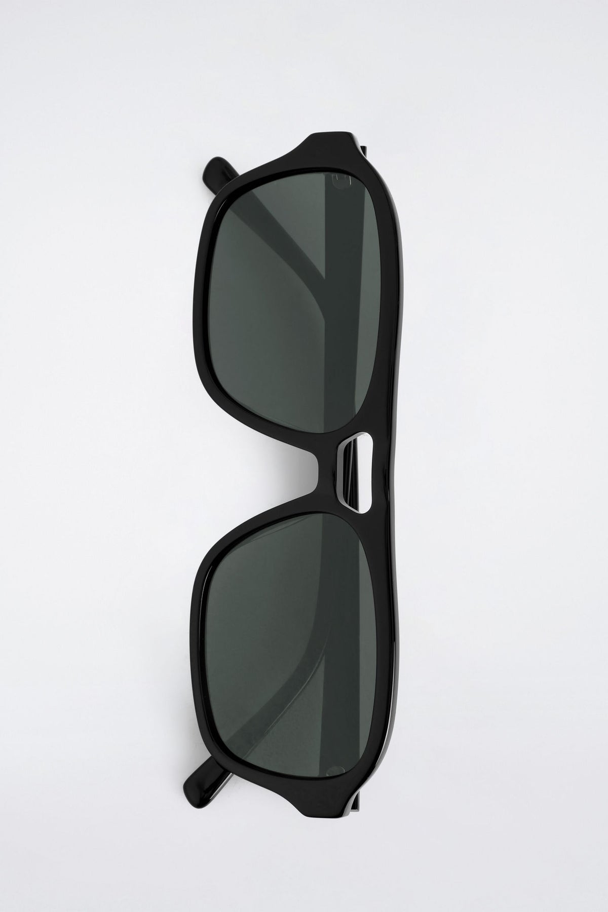 RECTANGULAR AVIATOR SUNGLASSES — Black dark