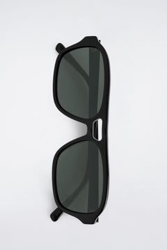 RECTANGULAR AVIATOR SUNGLASSES — Black dark 4