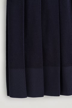 MERINO WOOL PLEATED MIDI SKIRT — Blue dark 8