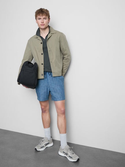 Textured Drawstring Waist Shorts