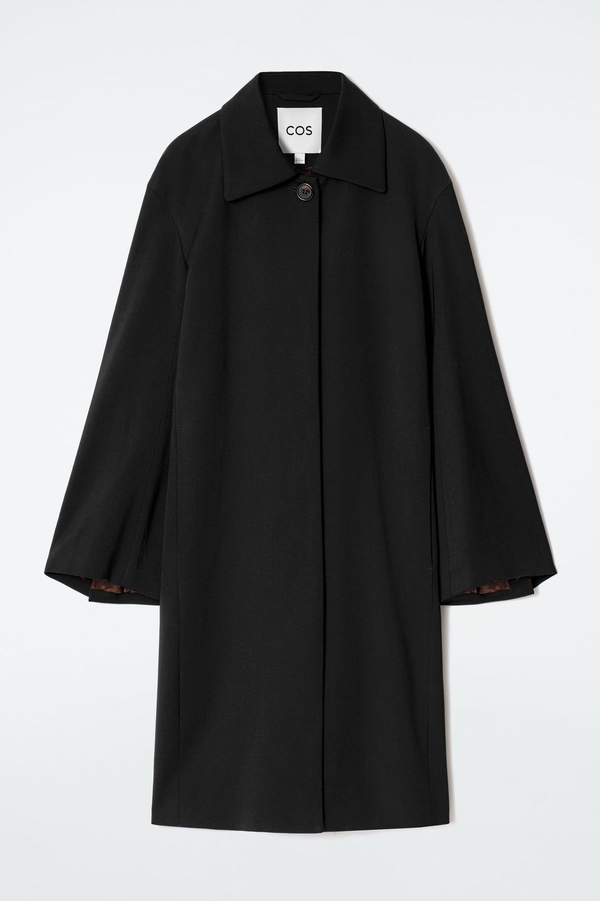 SINGLE-BREASTED CAR COAT — Black dark