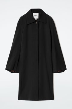 SINGLE-BREASTED CAR COAT — Black dark 1