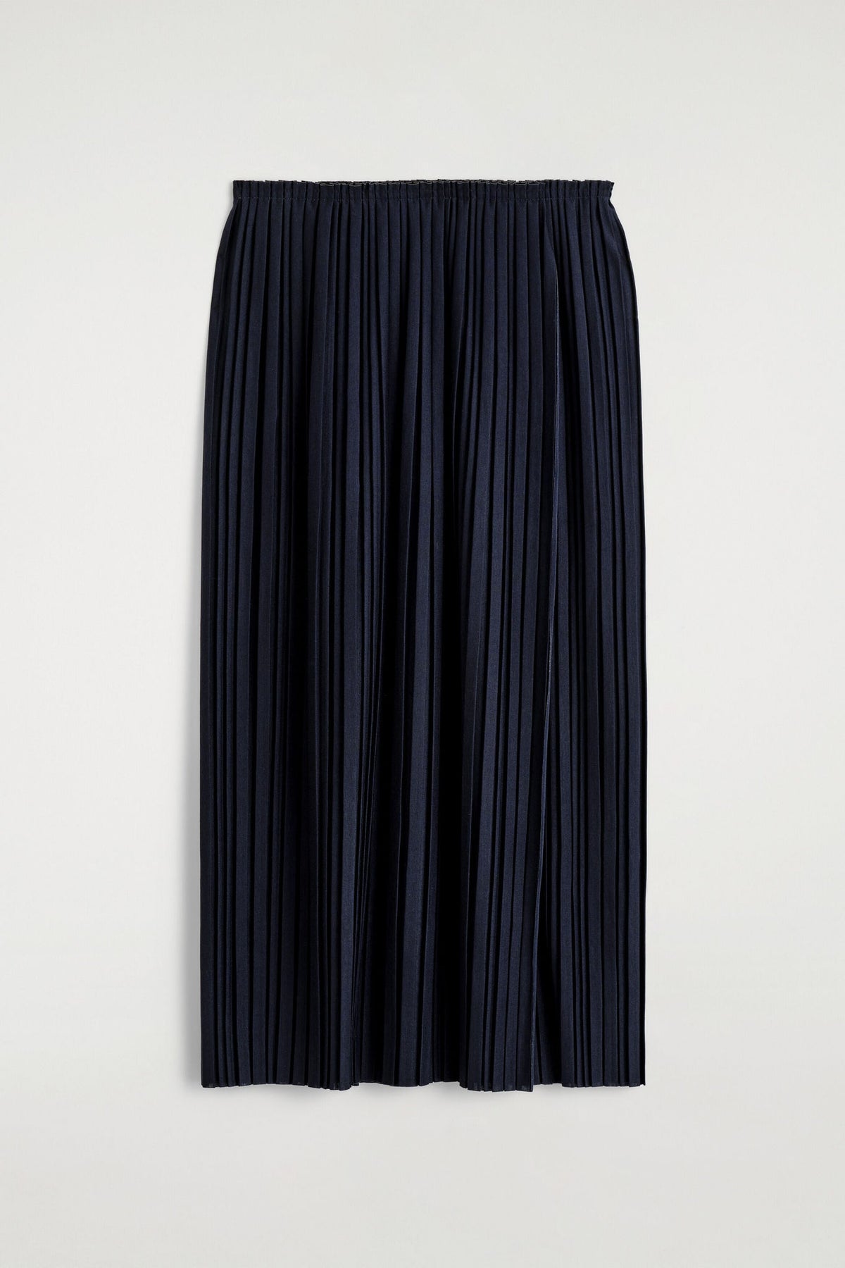 PLISSÉ-JERSEY MIDI SKIRT — Blue dark