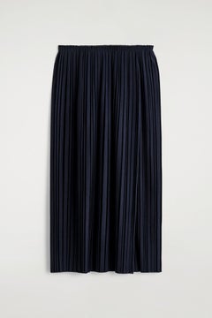 PLISSÉ-JERSEY MIDI SKIRT — Blue dark 1
