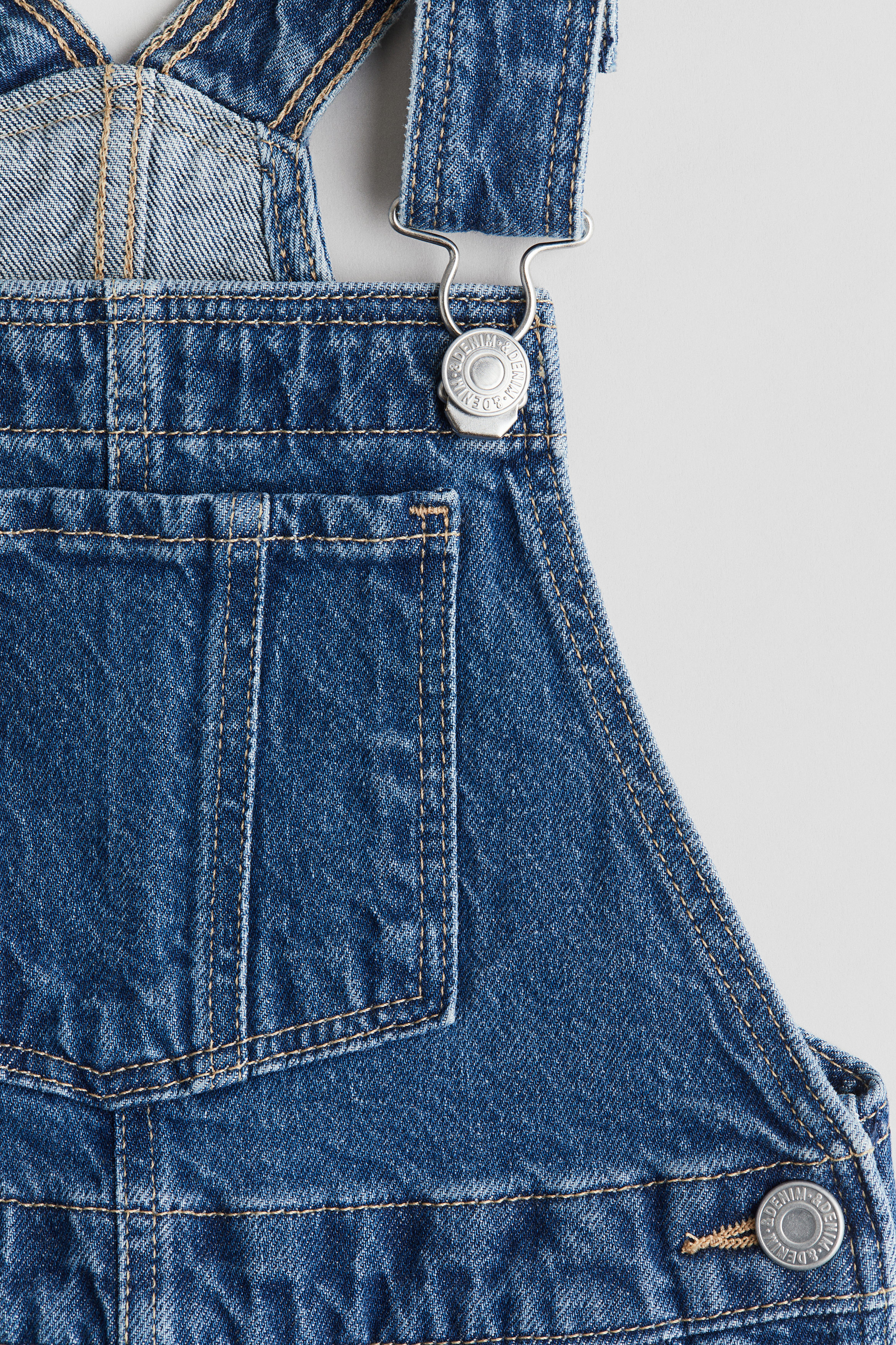 denim dungaree dress h&m Women's Denim blue Denim dungaree dress