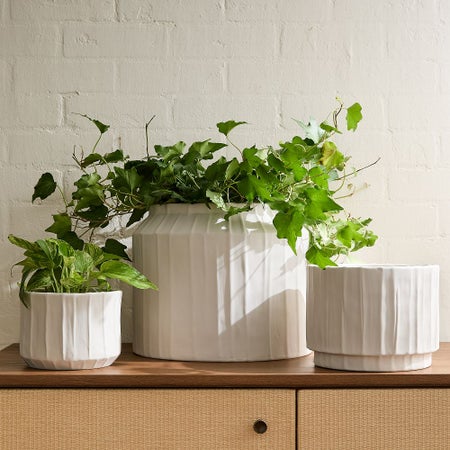 Finley Faceted Ceramic Planters