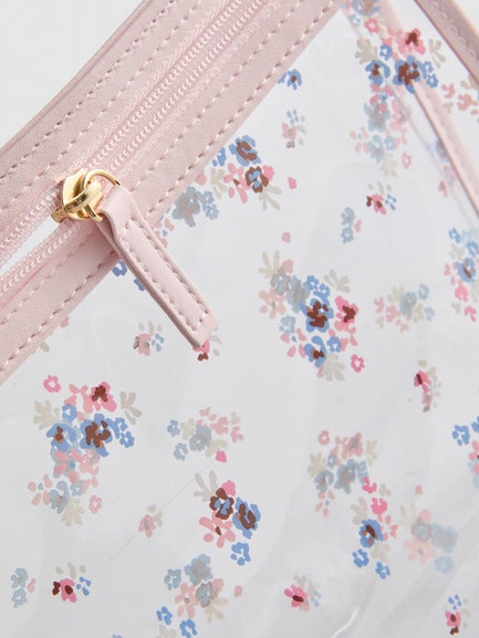 Floral Clear Make Up Bag