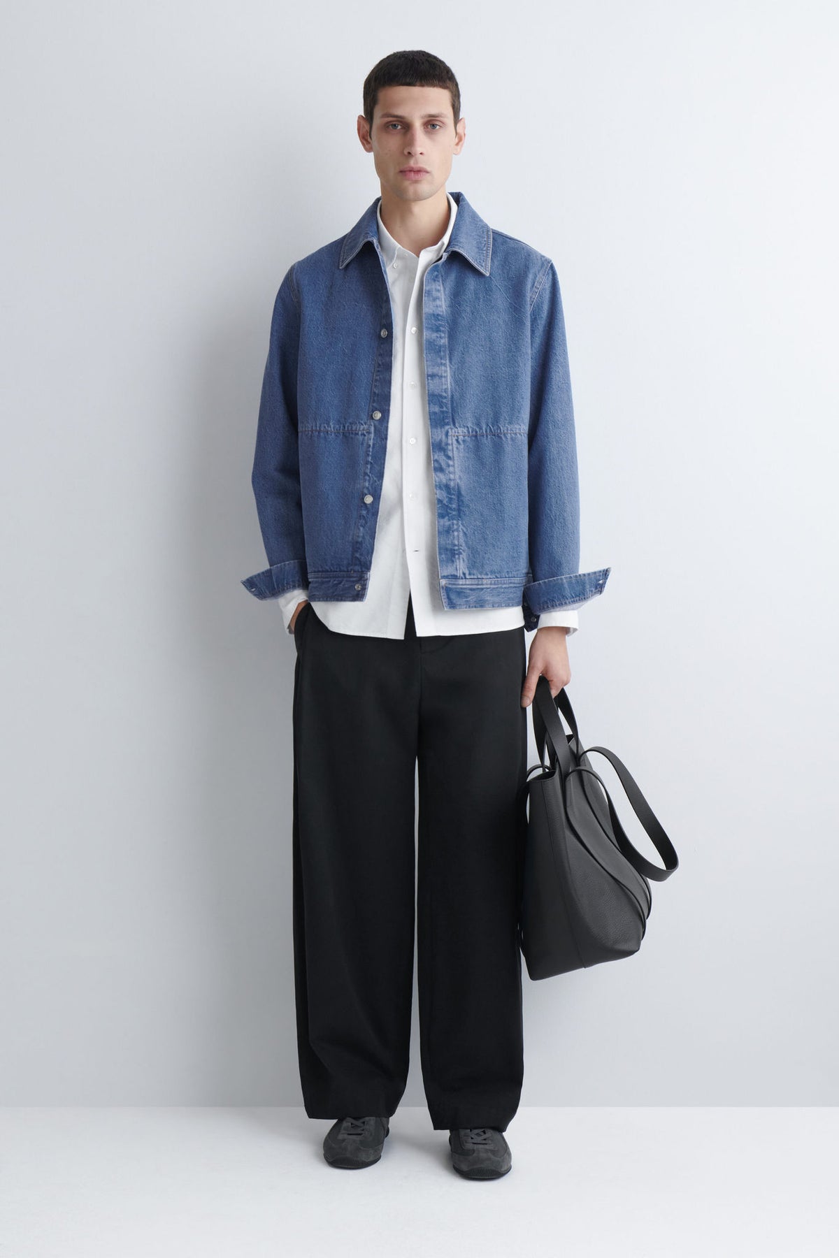 MINIMAL DENIM JACKET — Blue light