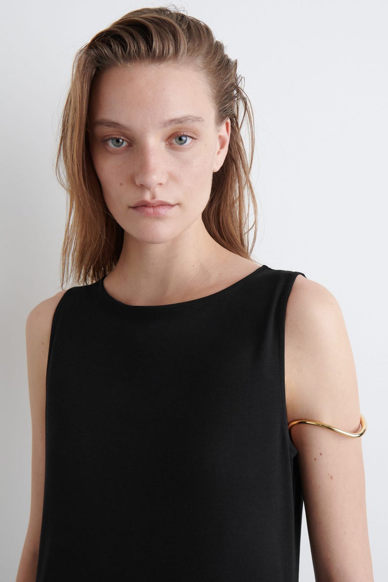 BOATNECK COTTON ALINE MIDI DRESS