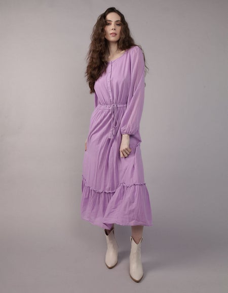 knee length dresses for ladies Kelly Green Belted Button Front Midi Dress main image 0