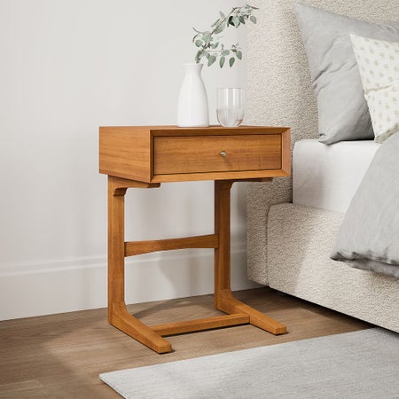 Mid-Century C-Shaped Nightstand