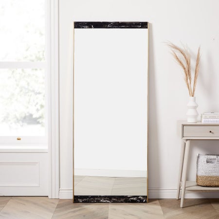 Marble & Brass Floor Mirror