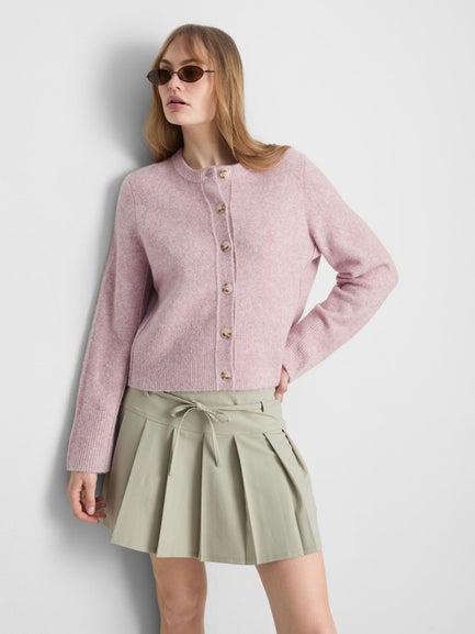 Relaxed Knitted Crew Neck Cardigan