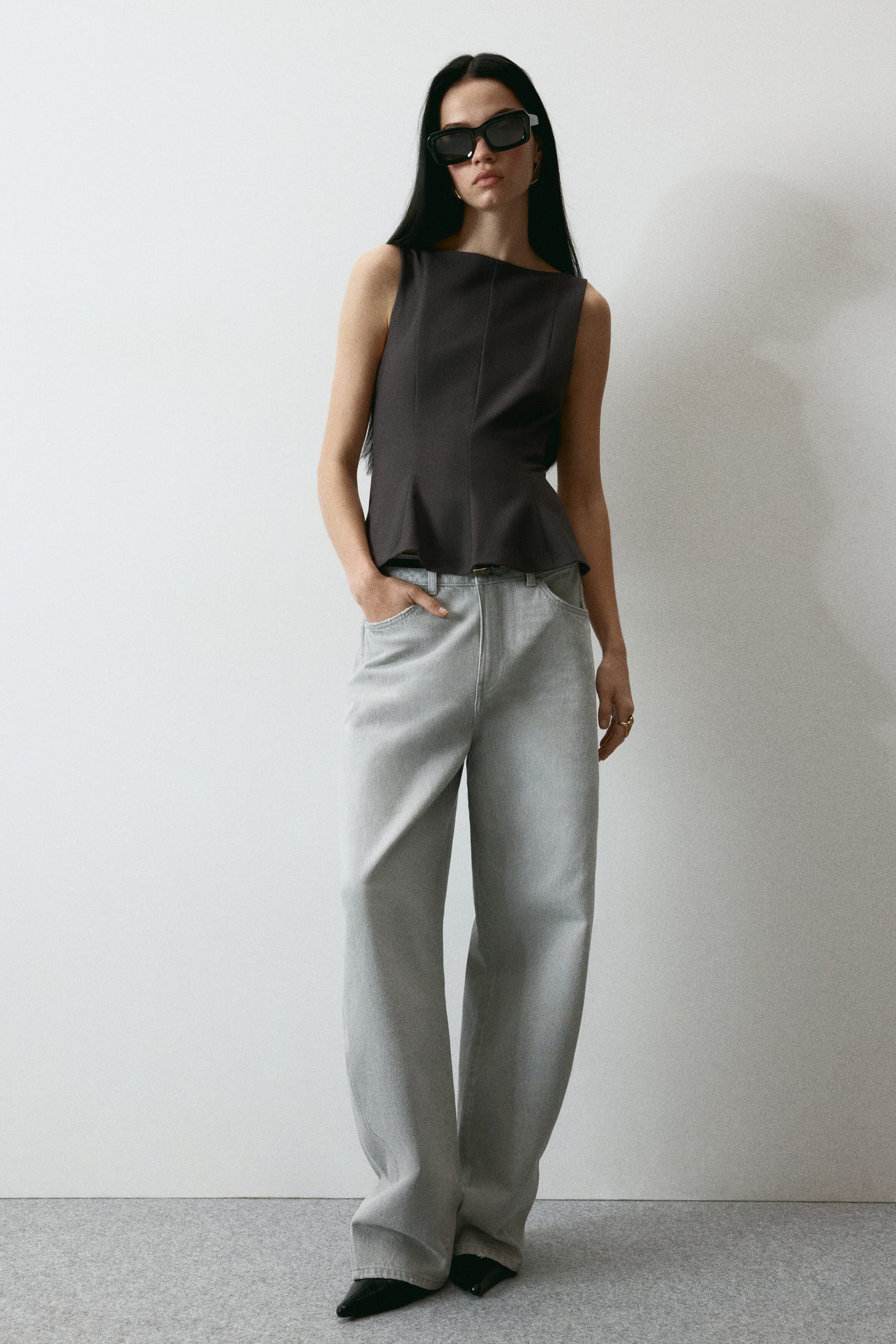 Tailored peplum top