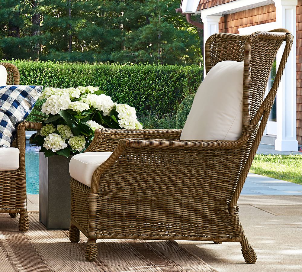 Wicker Lounge Outdoor Wicker Wingback Chair Santino Wing Chair And