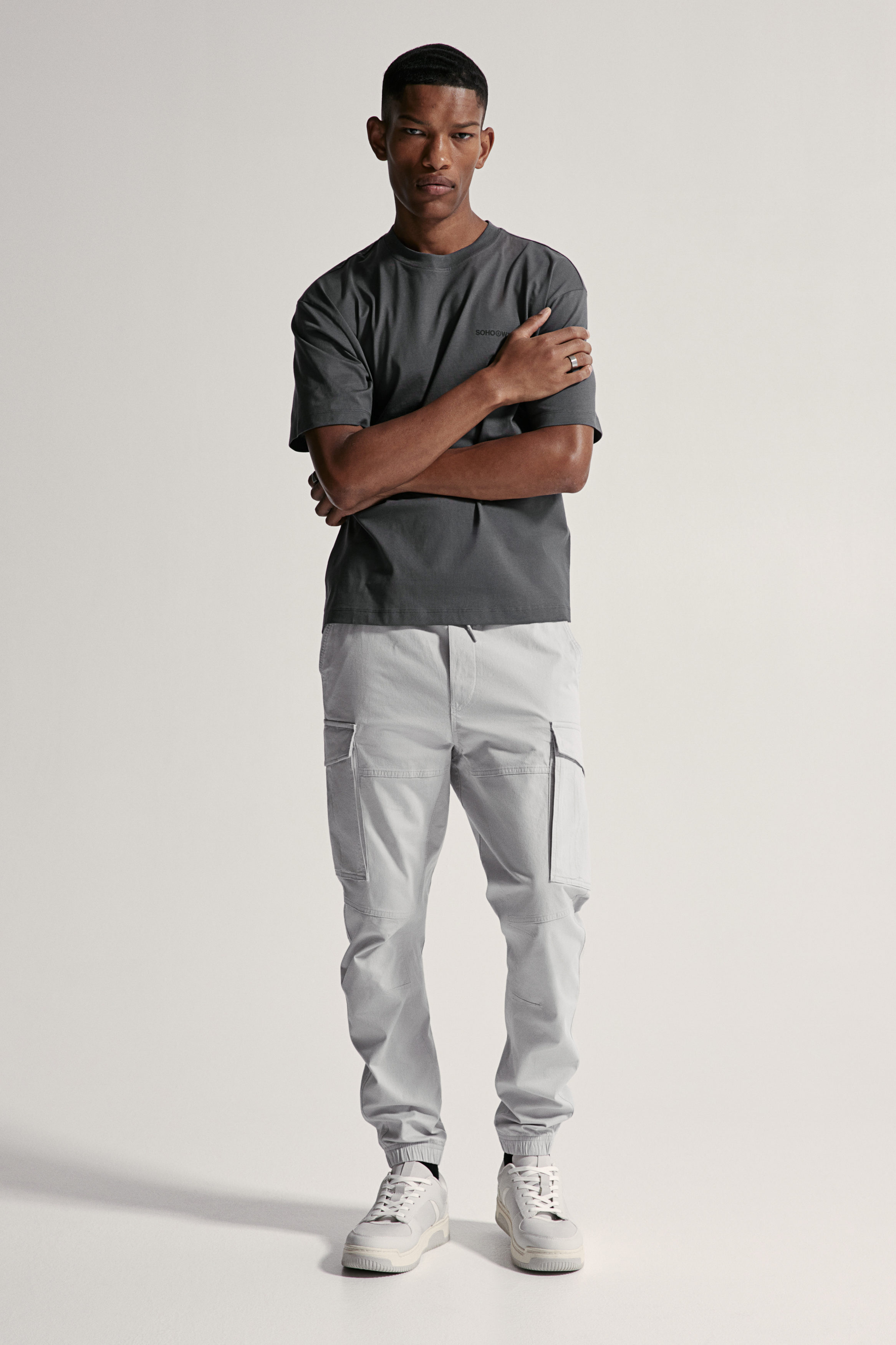 Cotton cargo joggers h&m sale