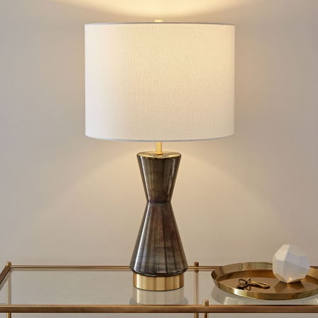 Metalized Glass USB Table Lamp - Large