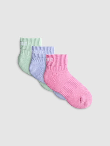 3pk Cotton Rich Sports Quarter Crew Socks