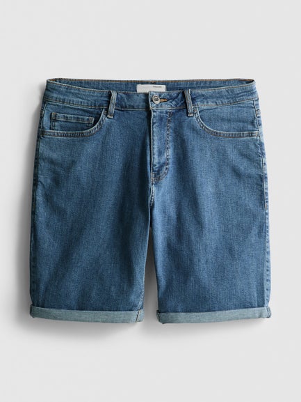 Straight Fit Denim Shorts