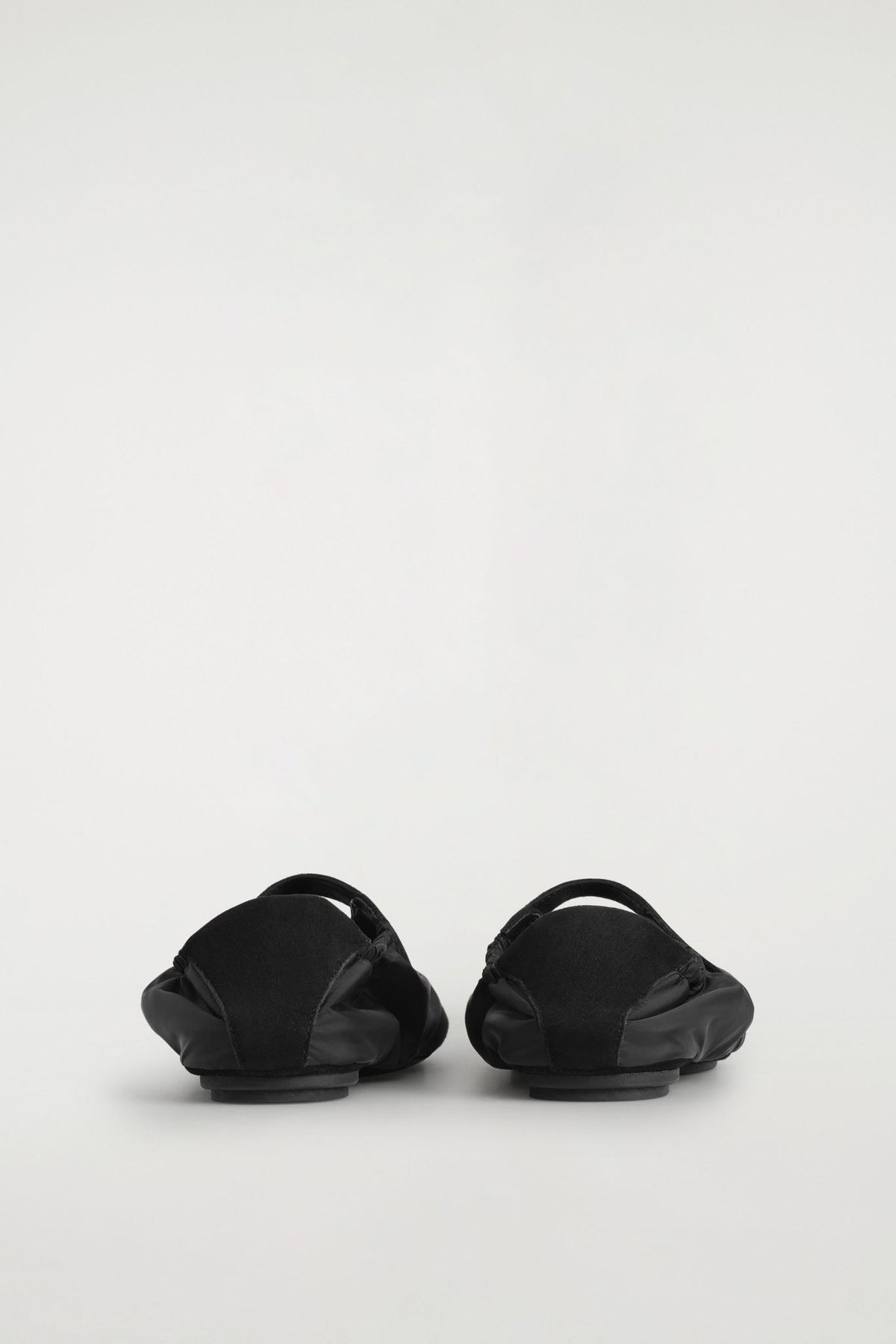 SUEDE-NYLON MARY-JANE TRAINERS — Black dark