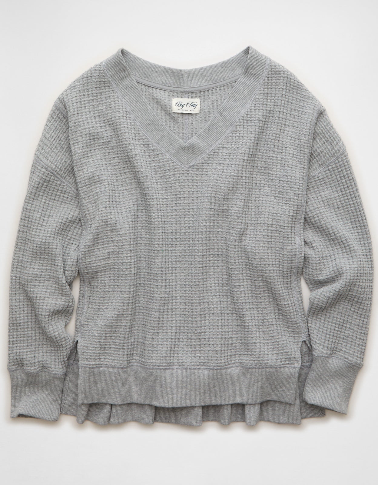 AE Big Hug V-Neck Waffle Sweatshirt