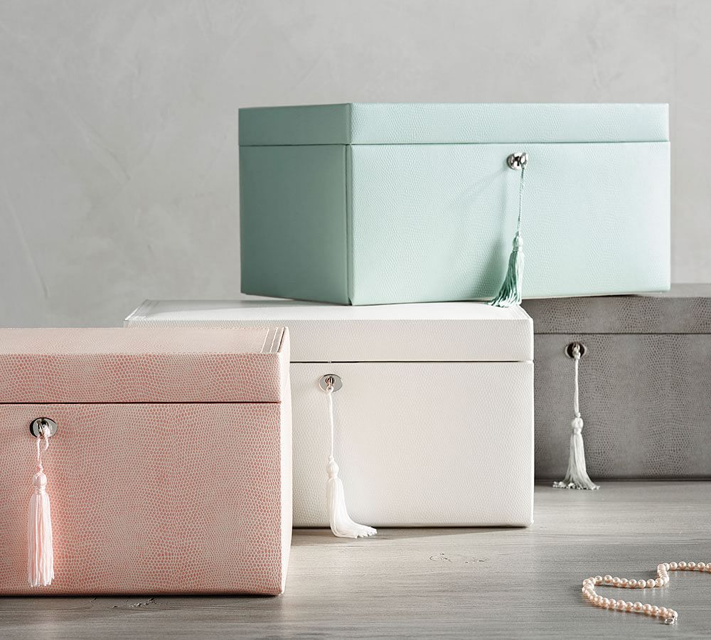 Pottery Barn McKenna Jewelry Box 新品未使用品 McKenna Leather Large Jewelry Box – Linc Demo Store Dev