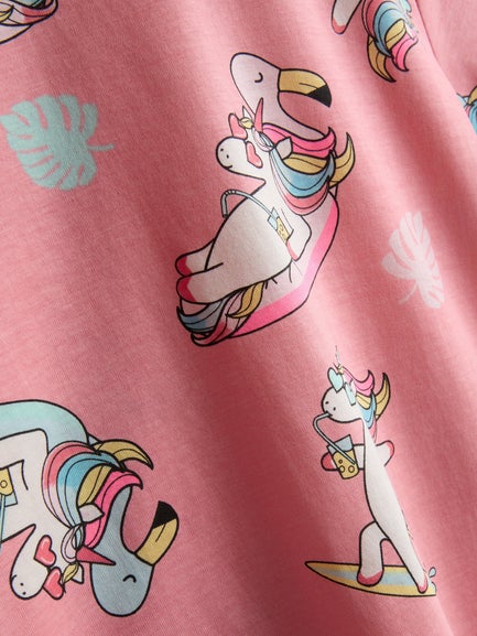 2pk Unicorn Graphic Short Pyjamas