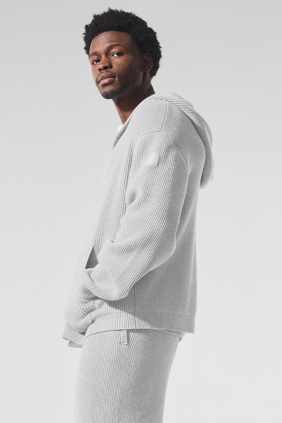 Buy Domain Rib Knit Full Zip Sweater online | Alo Yoga Qatar