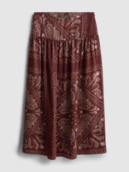 Paula Echevarría Printed Satin Maxi Skirt