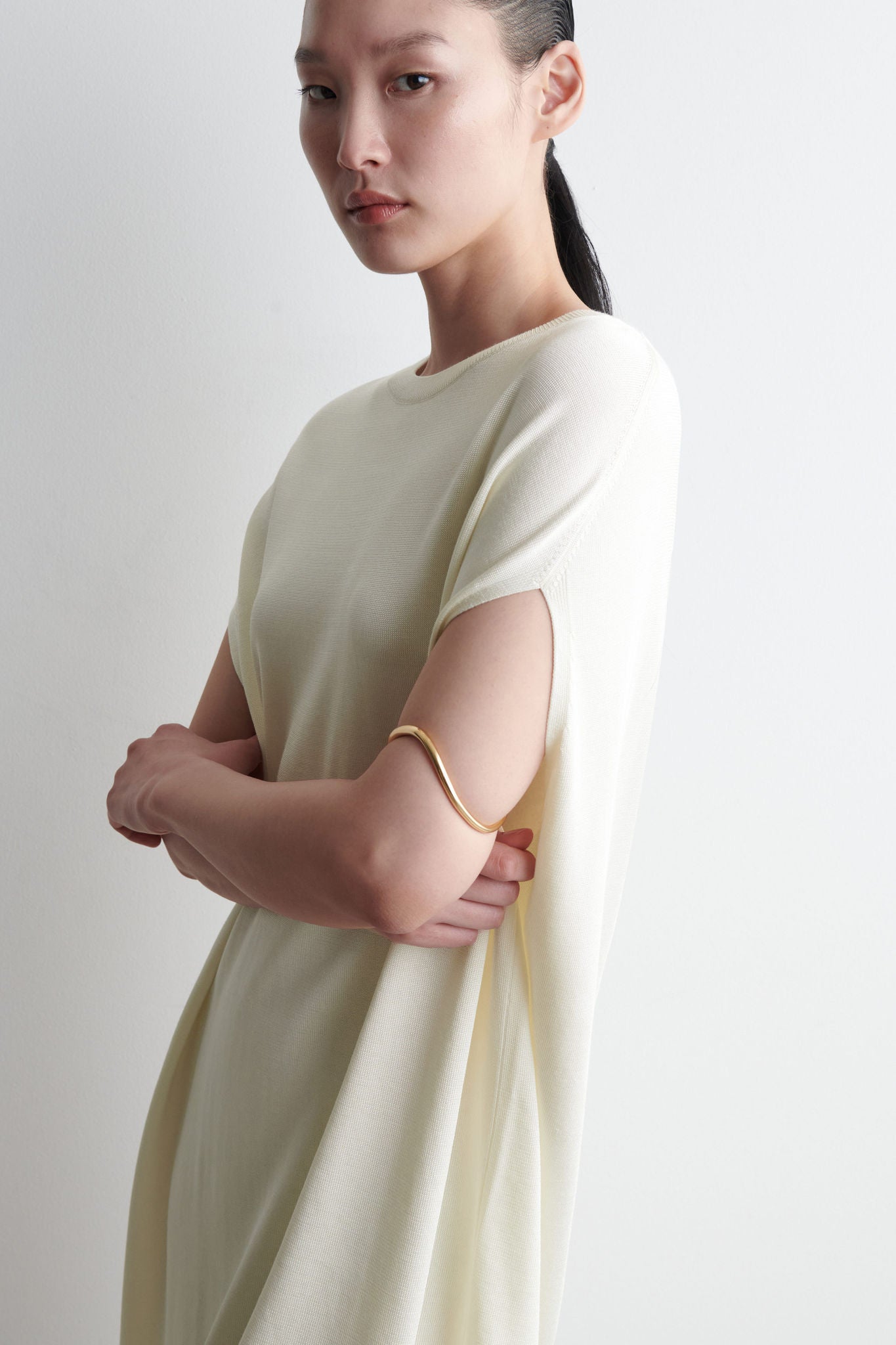 CIRCLE-CUT KNITTED MINI DRESS