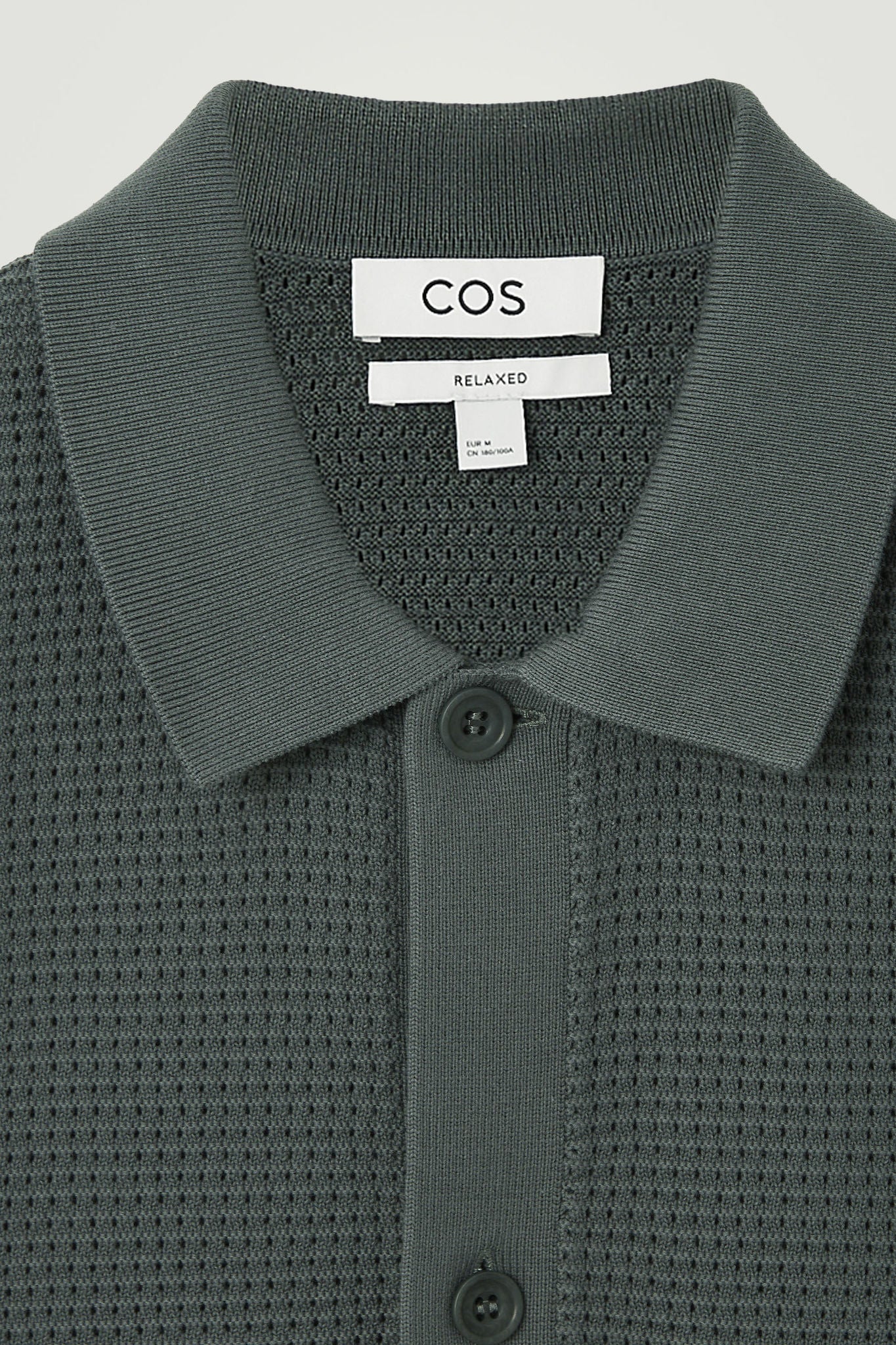 COS Open-Knit Short-Sleeve Shirt in LIGHT BLUE | endource