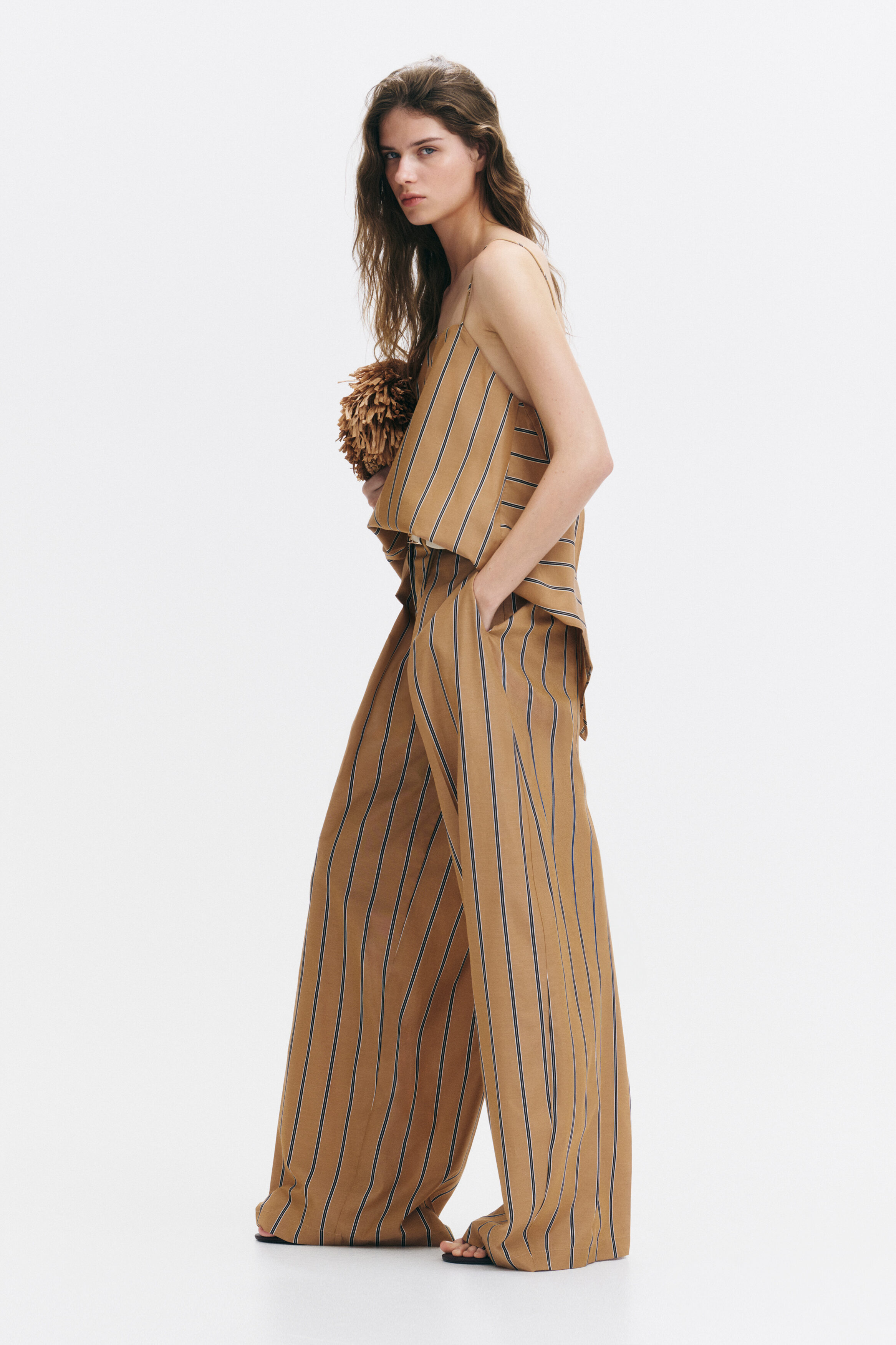 Wide wrap-detail trousers