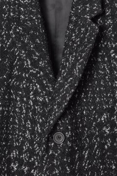 HOUNDSTOOTH BOUCLÉ OVERCOAT — Black dark 2