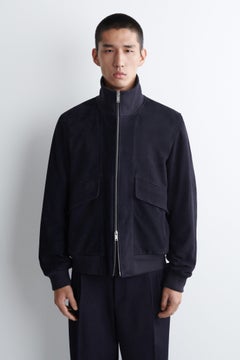 SUEDE FLIGHT JACKET — Blue dark 1