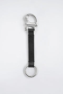 DOUBLE-ENDED LEATHER LANYARD — Black dark 3