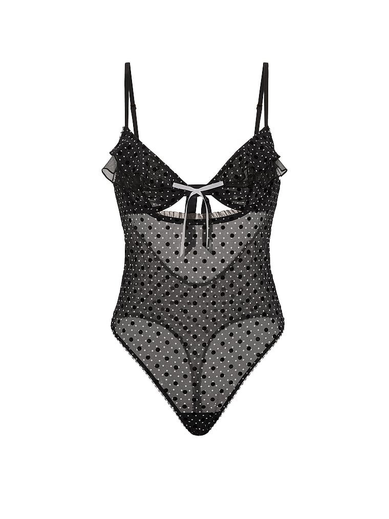 Tease Dot Ruffle Cupped Bodysuit