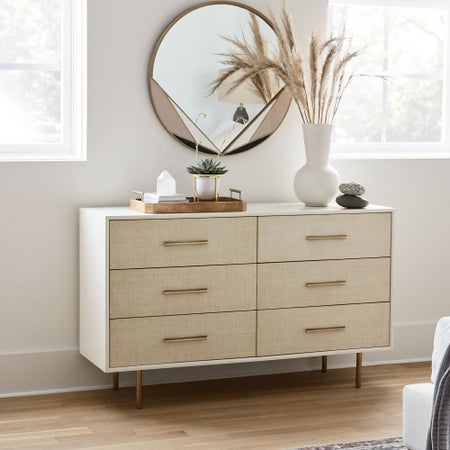 Margot Raffia 6-Drawer Dresser