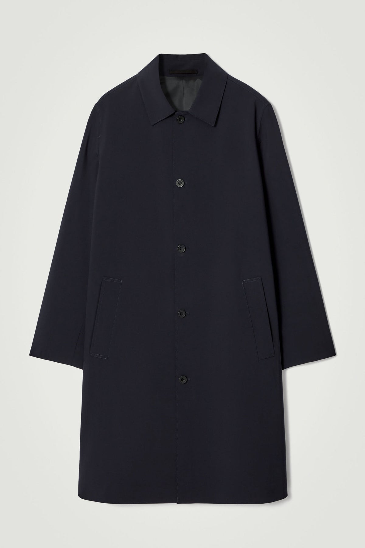 WOOL-BLEND CAR COAT — Blue dark