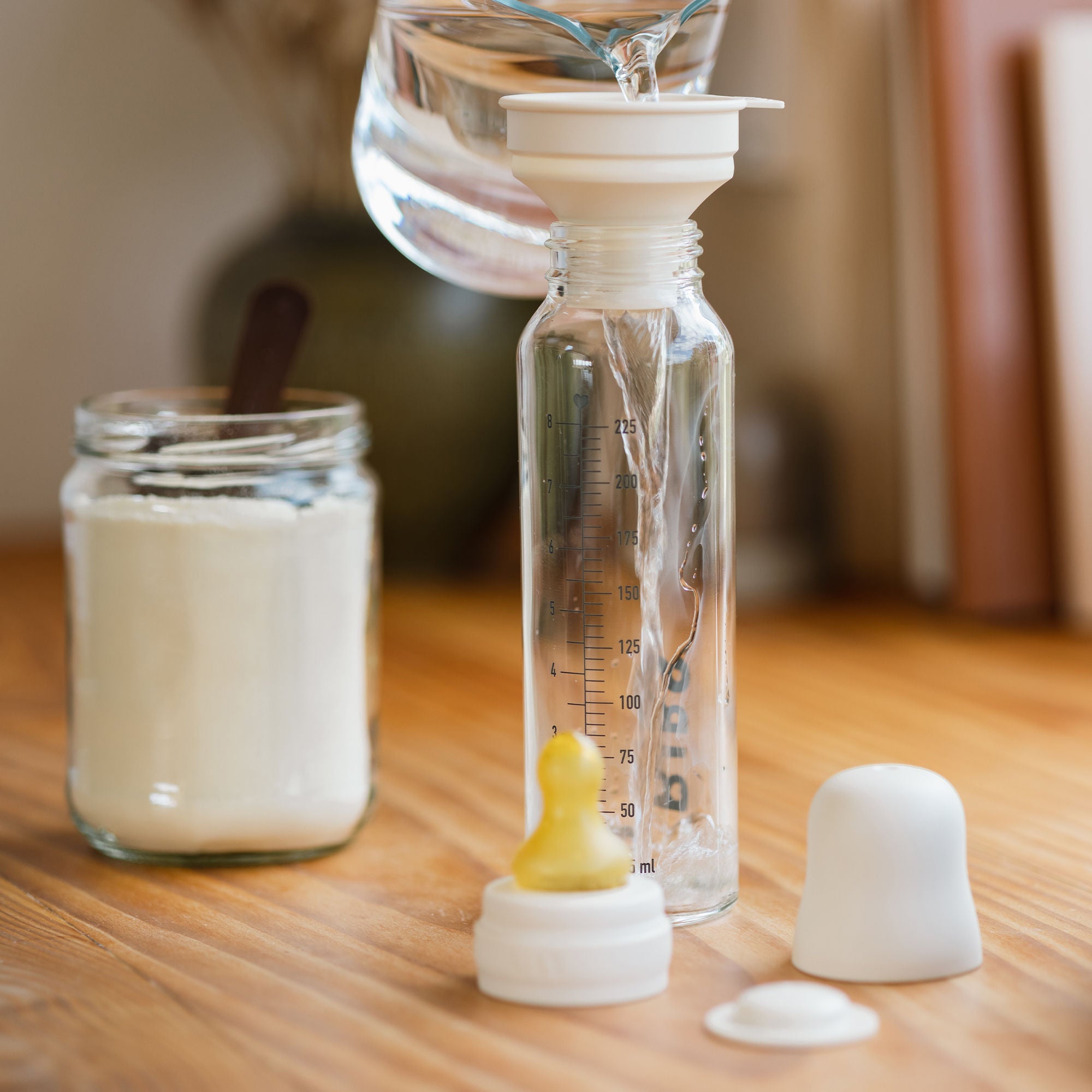 Bibs Baby Bottle Round Nipple Latex 1 Pack 270 Ml Medium Flow Ivory