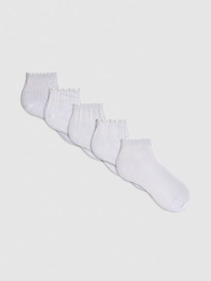 5pk Textured Quarter Socks