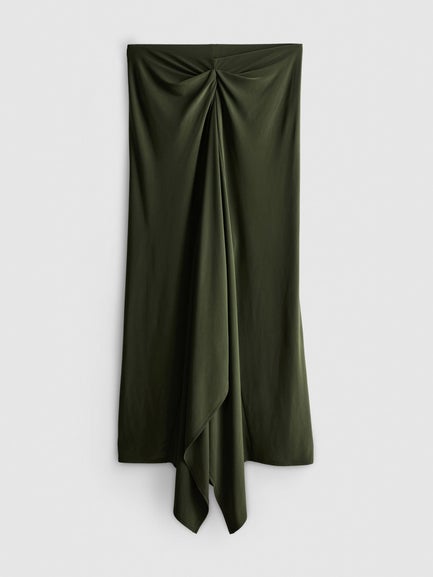 Jersey Waterfall Midi Skirt