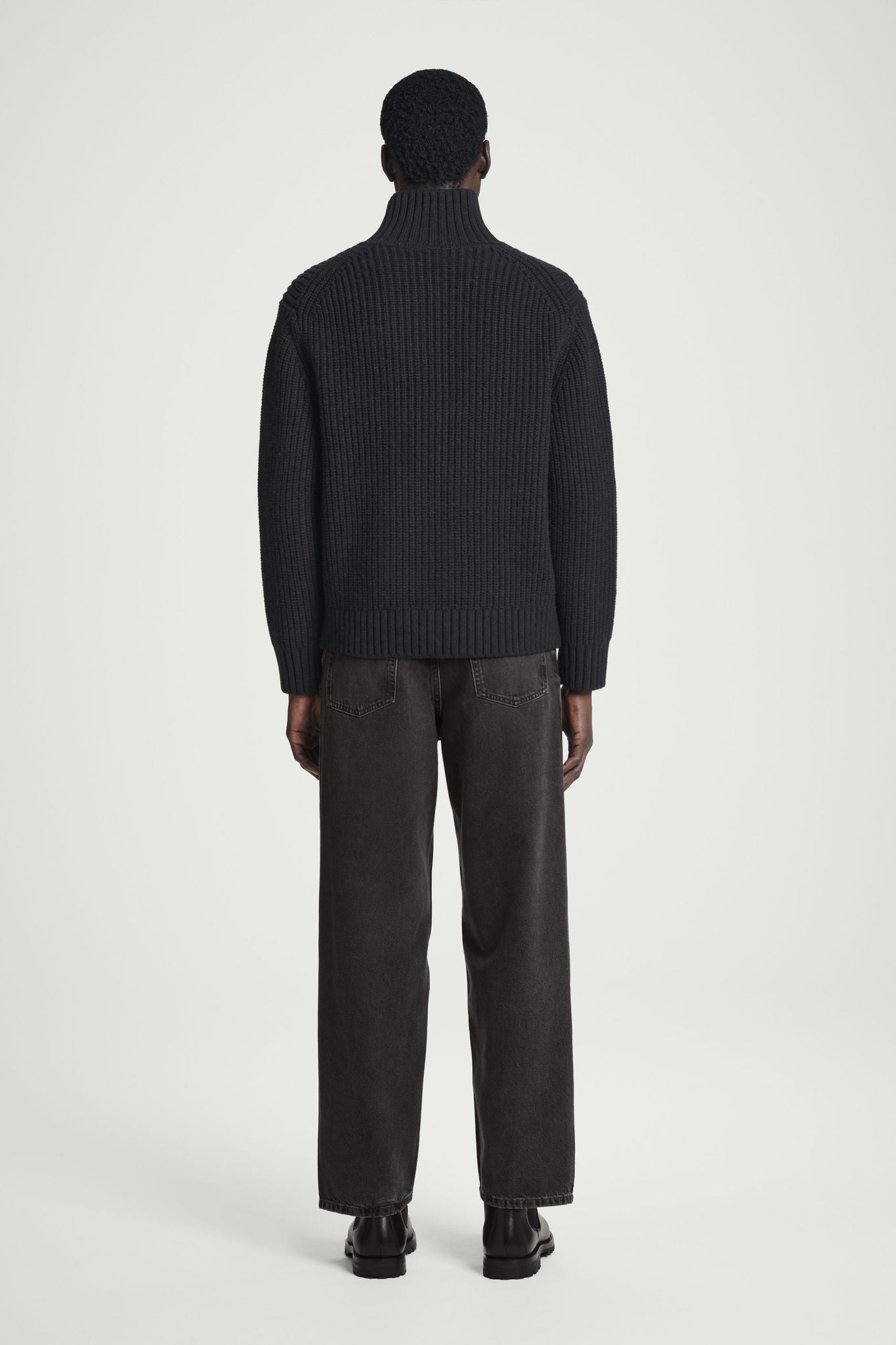 Funnel-neck Knitted Wool Jacket | COS UAE