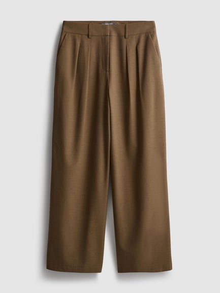 Pleated Mid-Rise Trousers